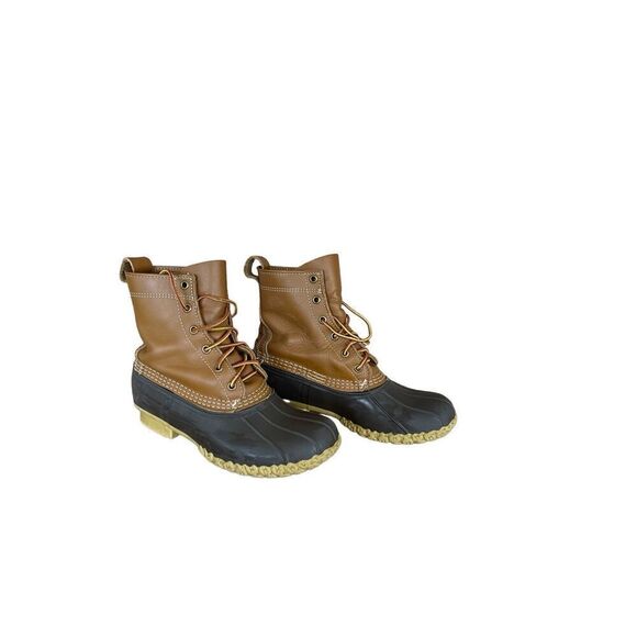 L.L. Bean Womens Brown & Black Lace Up 8" Gore-Tex Thinsulate Rain Boots Size 8 - Picture 2 of 6